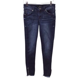 KanCan Blue Skinny Jeans with Zipper Hem size 25